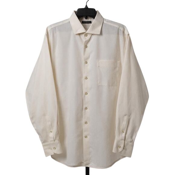 Neiman Marcus Men's Dress Shirt Button Up White Split Collar - Picture 7 of 7